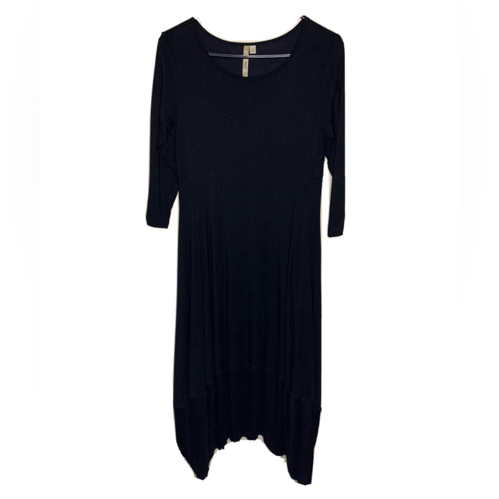 Comfy USA Kati Dress 3/4 Sleeve Jersey Knit Size XS Lagenlook Bubble Lantern
